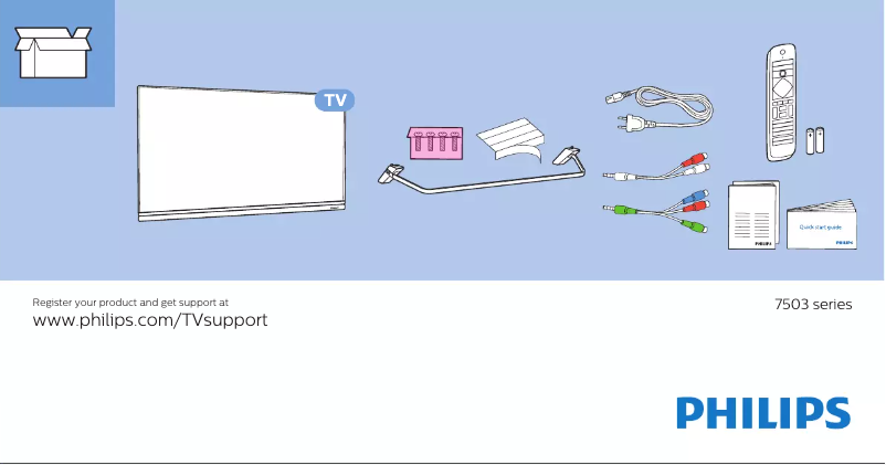 Page 1 de la notice Guide de démarrage rapide Philips 49PUS7503