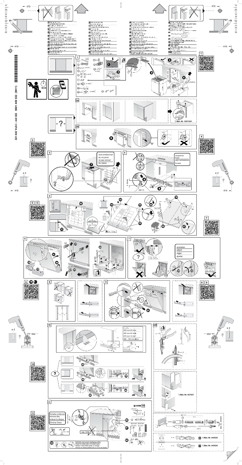 Page 1 de la notice Guide d'installation Siemens SR85E800LE