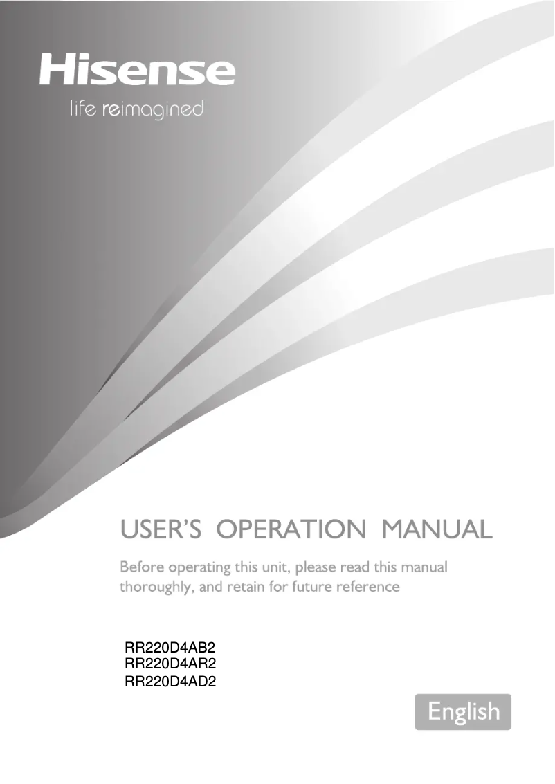 Page 1 de la notice Manuel utilisateur Hisense RR220D4AR2