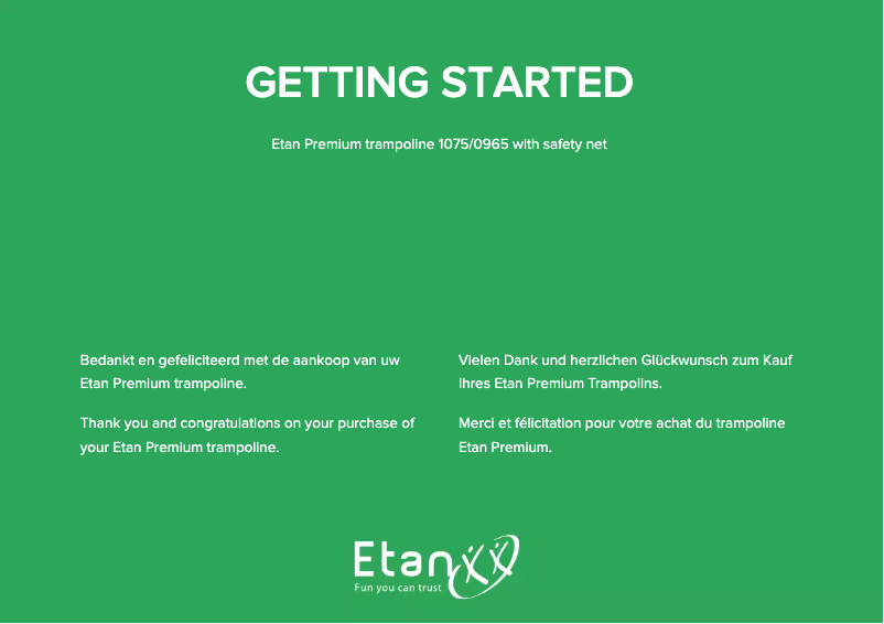 Page 1 de la notice Manuel utilisateur Etan Premium Gold 1075 Combi Deluxe