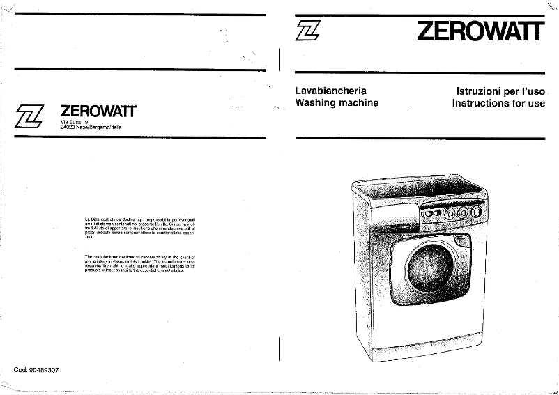 Page n°1 - Manuel utilisateur Zerowatt Lady Steel ZA 89 SSY