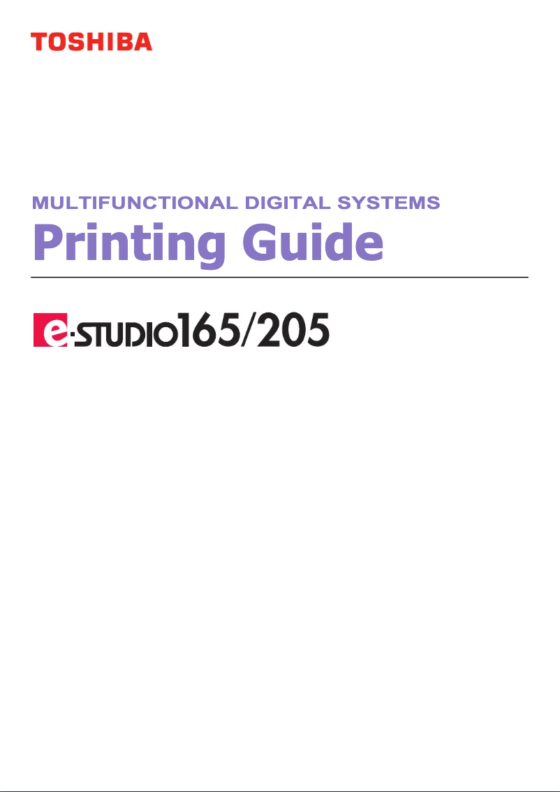 Page 1 de la notice Manuel utilisateur Toshiba e-studio 205