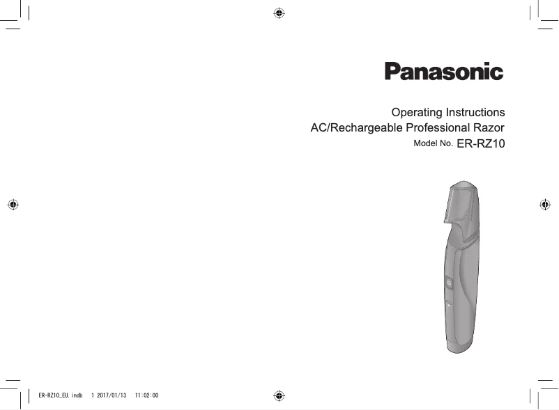 Page 1 de la notice Manuel utilisateur Panasonic ER-RZ10