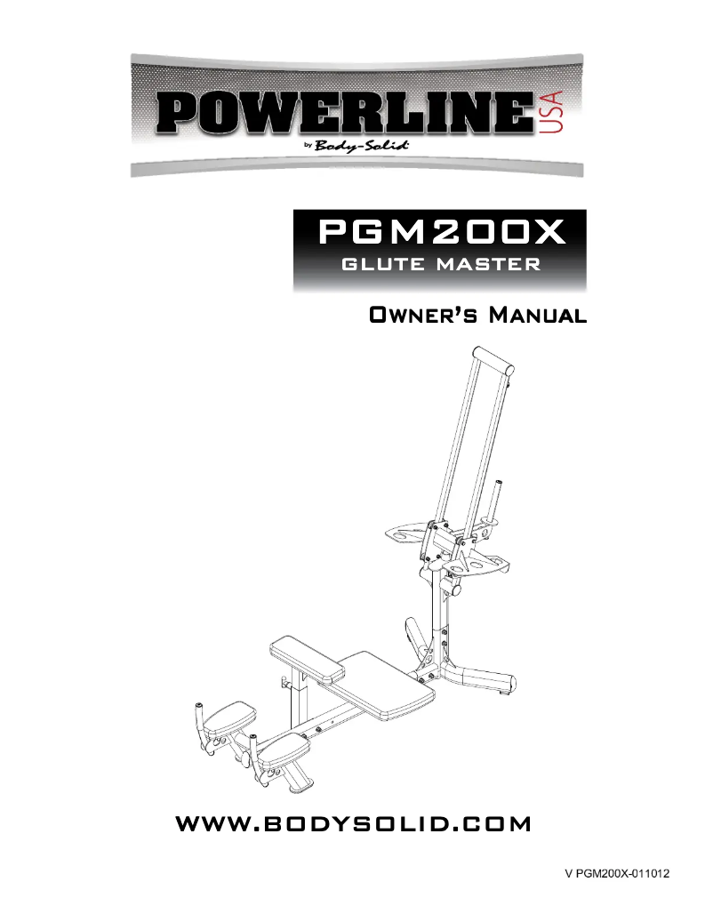 Page 1 de la notice Manuel utilisateur Body-Solid Powerline PGM200X