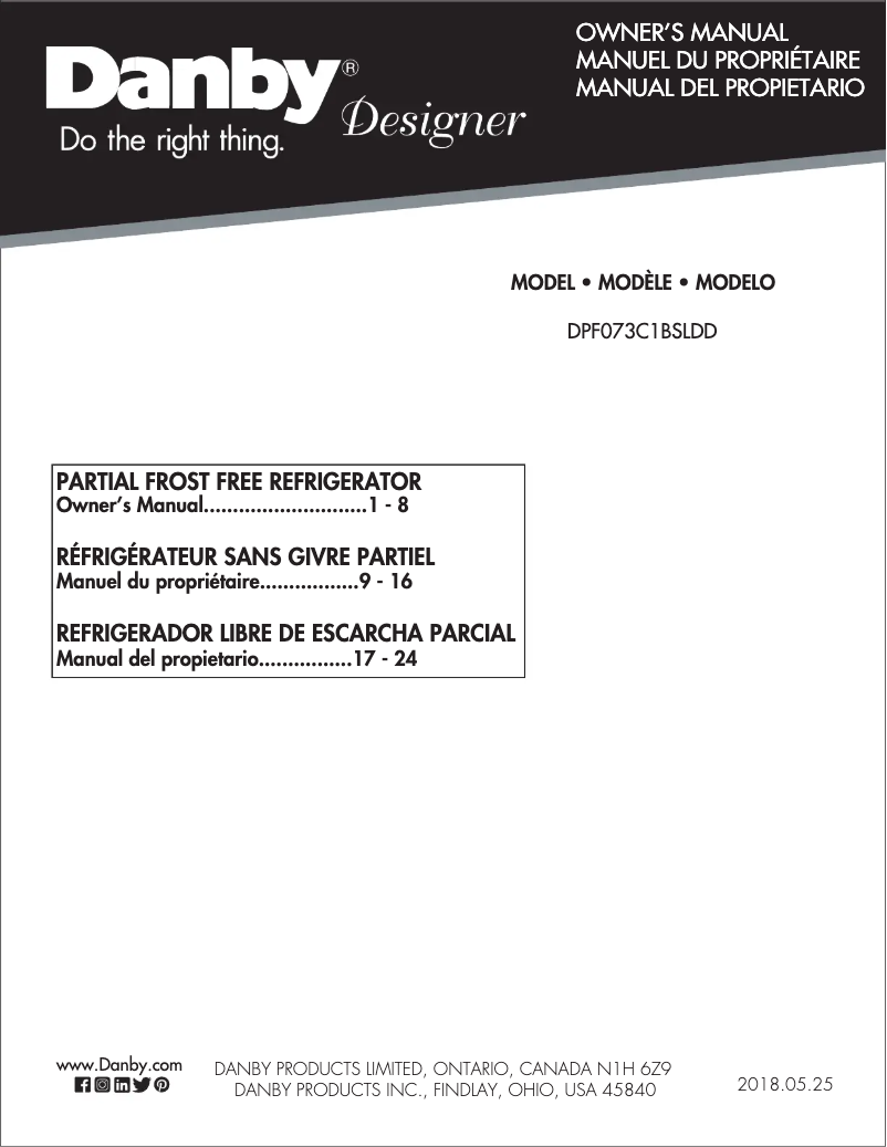 Image de la première page du manuel de l'appareil DPF073C1BSLDD