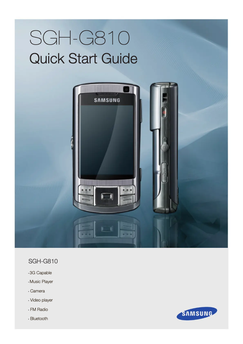 Page n°1 - Guide d'installation Samsung SGH-G810
