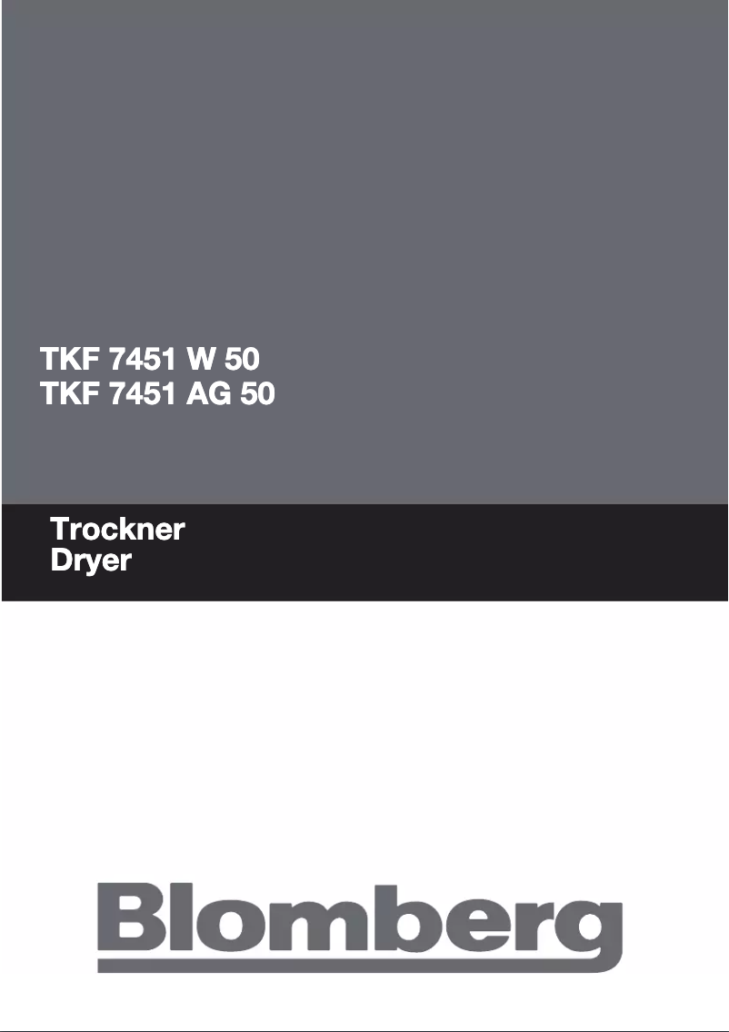 Page n°1 - Manuel utilisateur Blomberg TKF 7451 AG 50