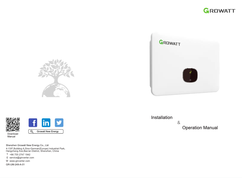 Página 1 del manual Manual de usuario Growatt MID 17-25KTL3-X