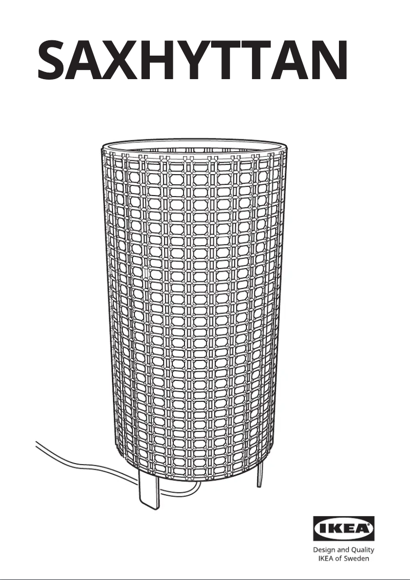 Page 1 de la notice Manuel utilisateur Ikea SAXHYTTAN 405.375.70