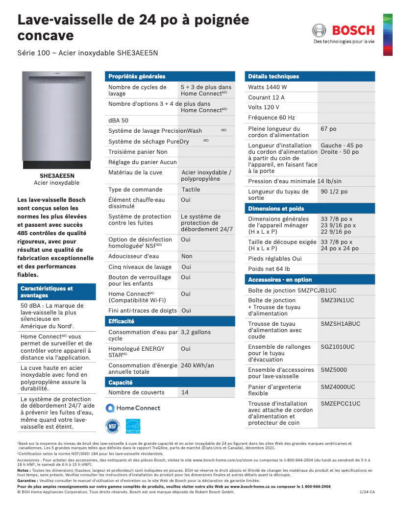 Image de la première page du manuel de l'appareil SHE3AEE5N