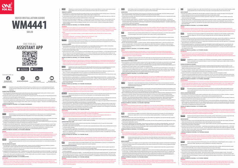 Page 1 de la notice Manuel utilisateur One for all WM 4441