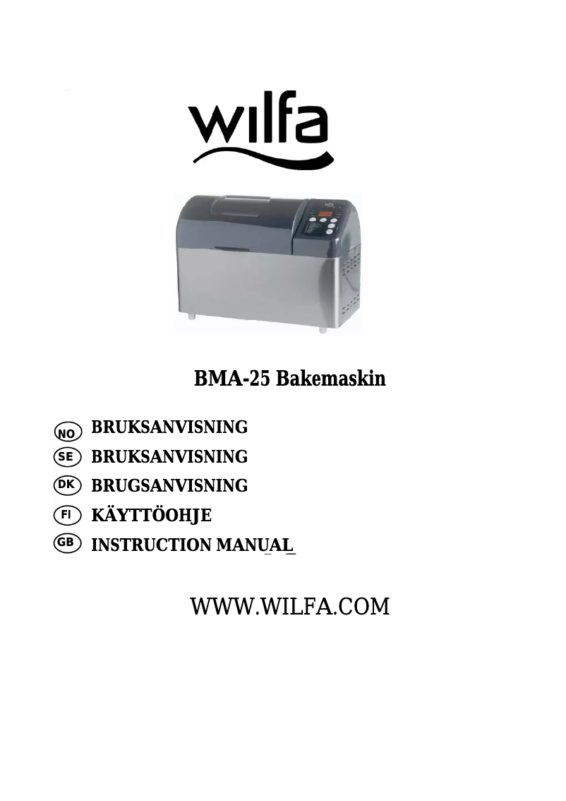 Página 1 del manual Manual de usuario Wilfa BMA-25