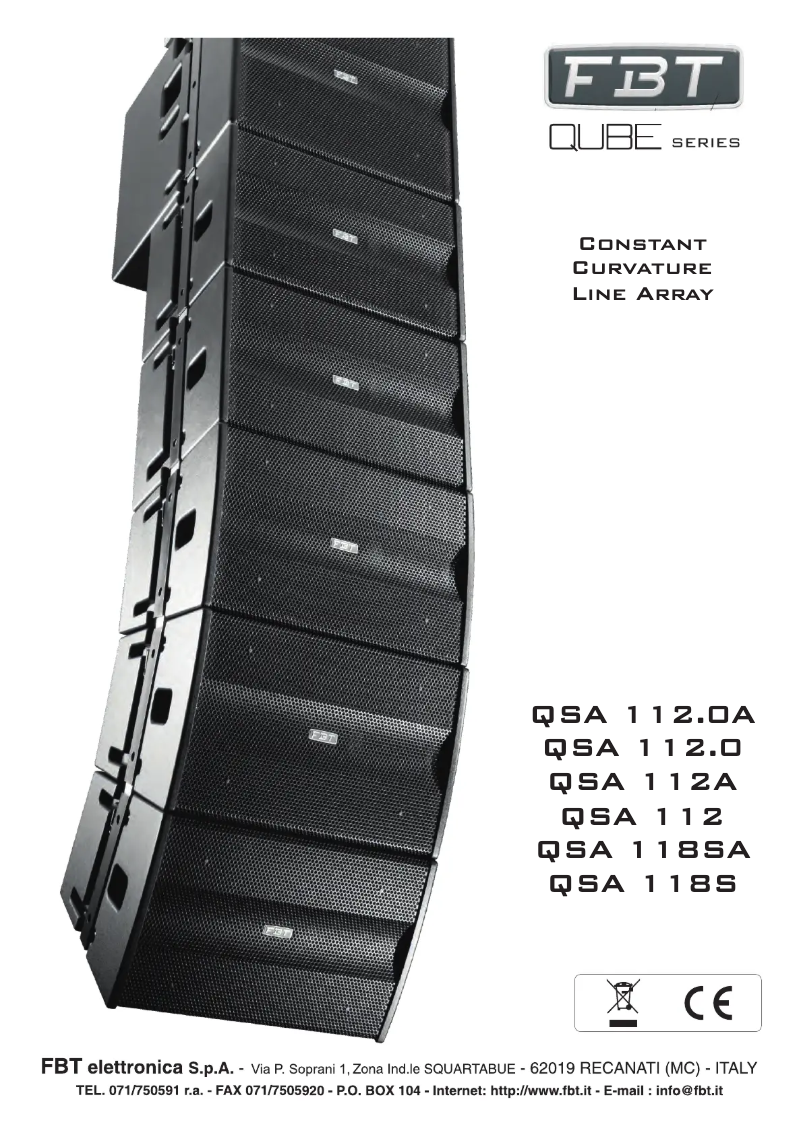 Page 1 de la notice Manuel utilisateur FBT QSA 118S