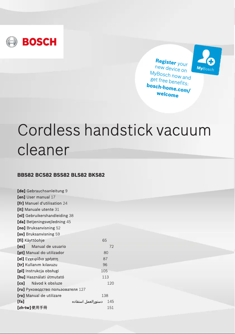 Page 1 de la notice Manuel utilisateur Bosch BCS8214ANM