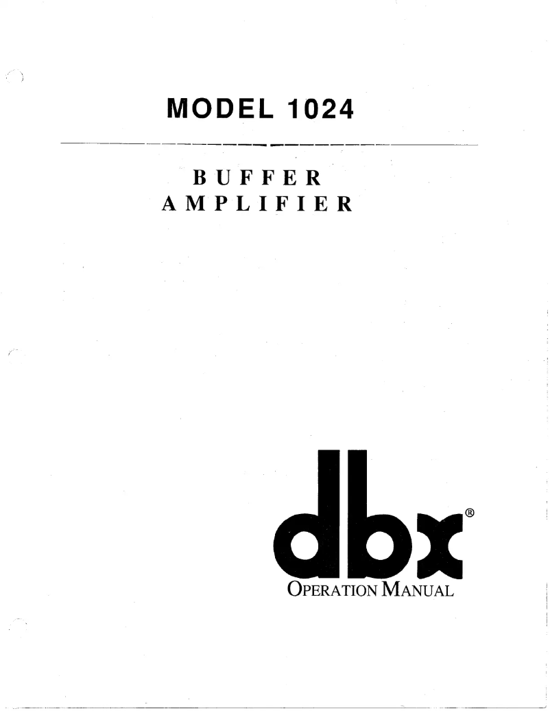 Page n°1 - Manuel utilisateur DBX 1024
