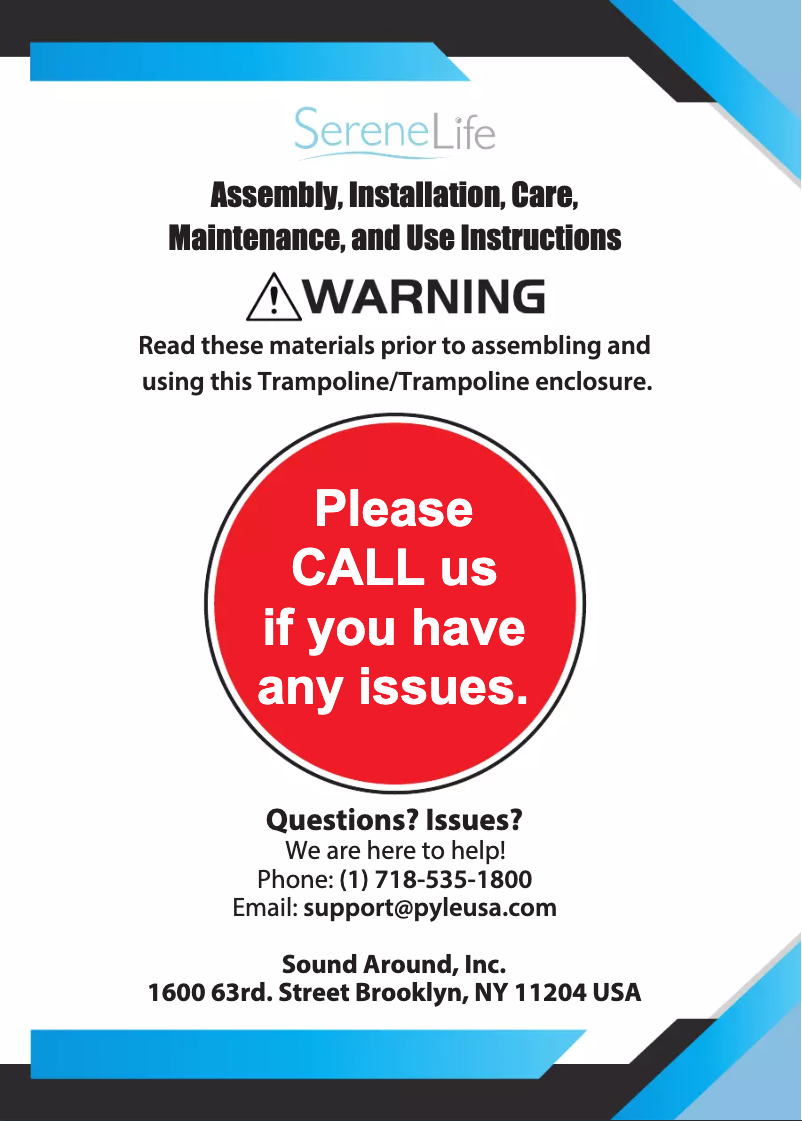 Página 1 del manual Manual de usuario SereneLife SLTRA10BL