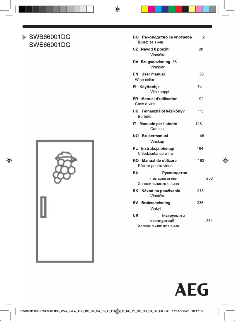 Page n°1 - Manuel utilisateur AEG SWE66001DG