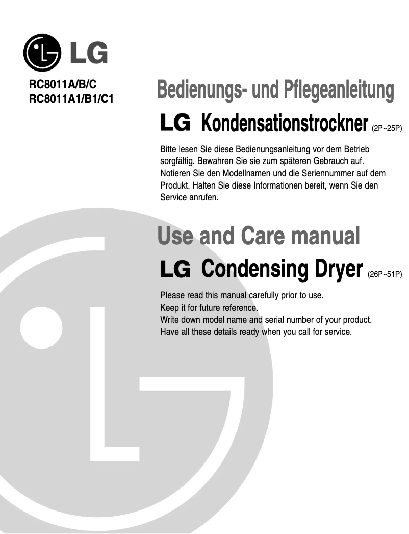 Página 1 del manual Manual de usuario LG RC8011C