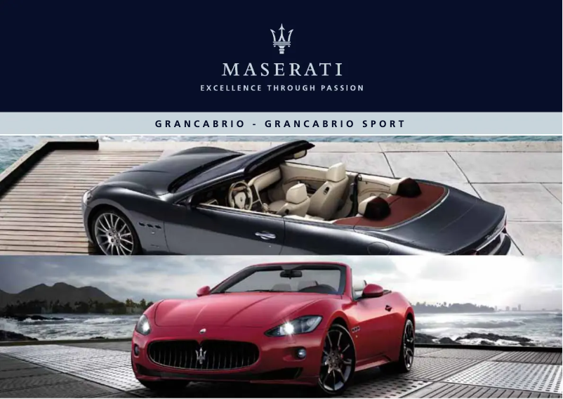 Image de la première page du manuel de l'appareil GranCabrio Sport (2012)