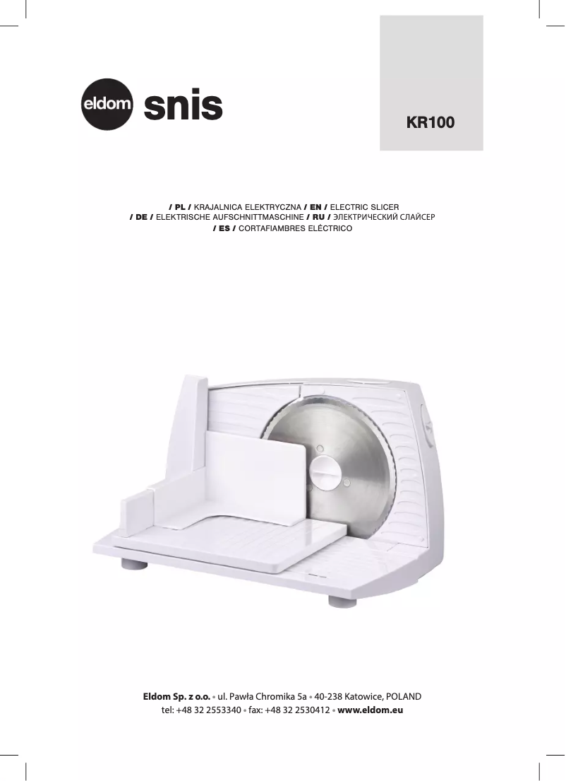 Page 1 de la notice Manuel utilisateur Eldom Snis KR100