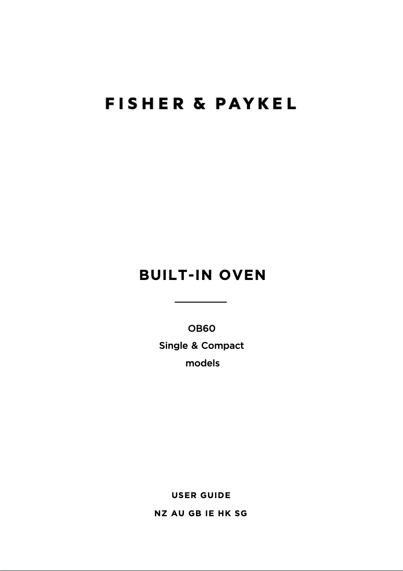 Page 1 de la notice Manuel utilisateur Fisher & Paykel OB60NC7CEX1