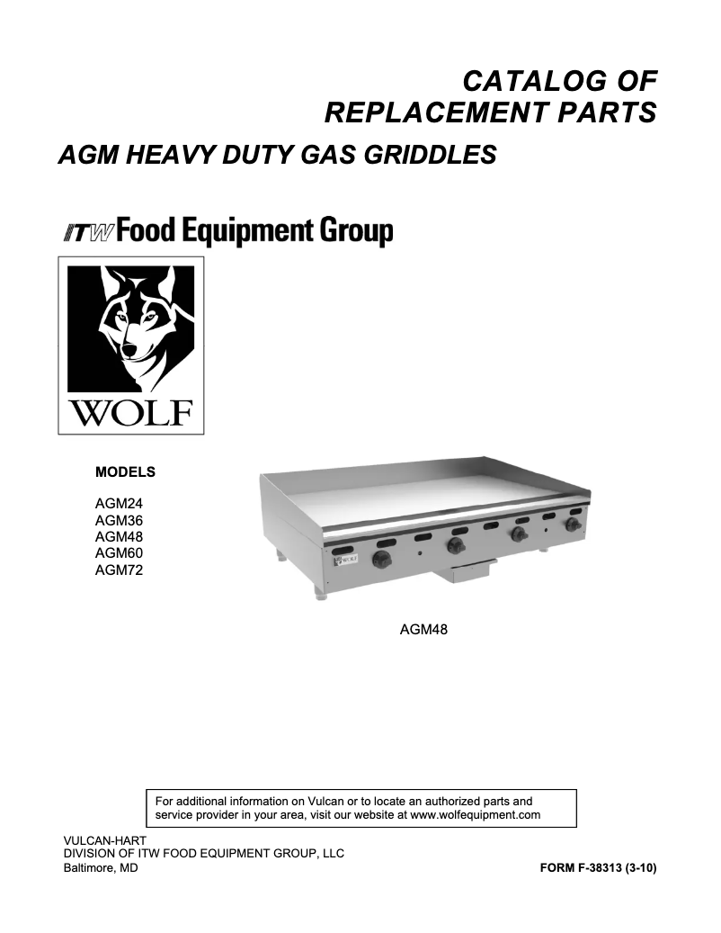 Page 1 de la notice Catalogue Wolf AGM24