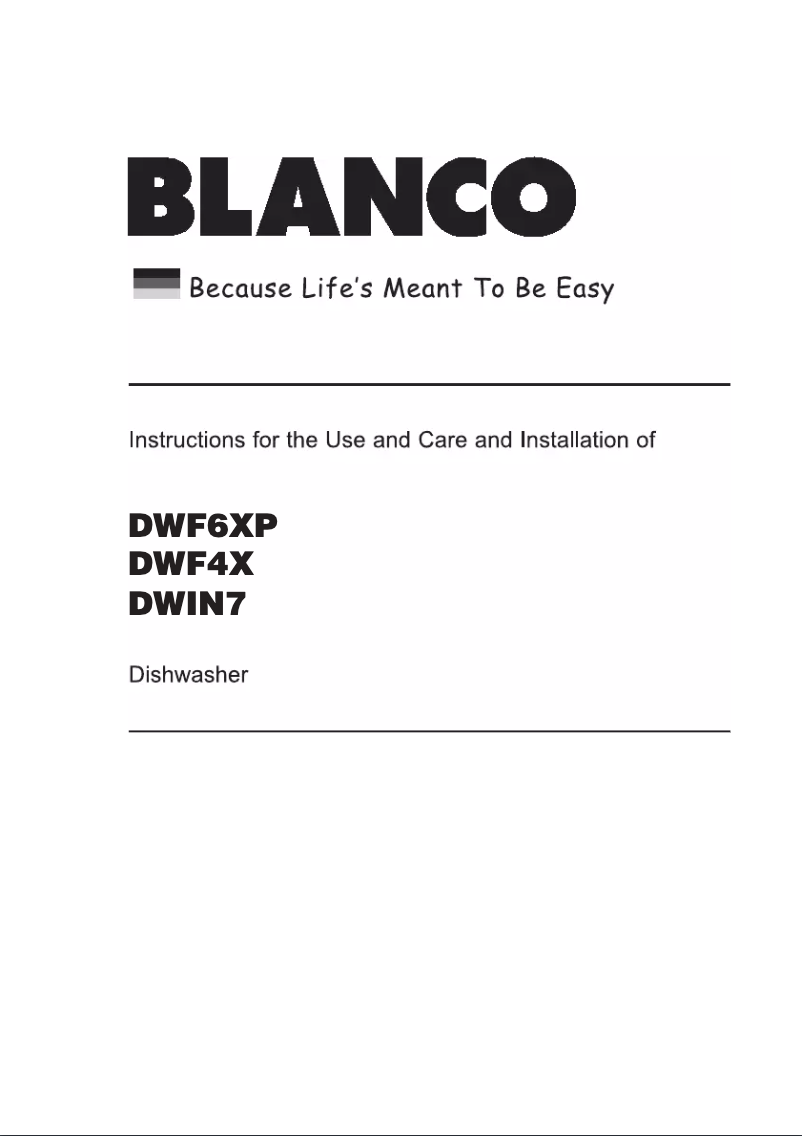 Page n°1 - Manuel utilisateur BLANCO DWIN7
