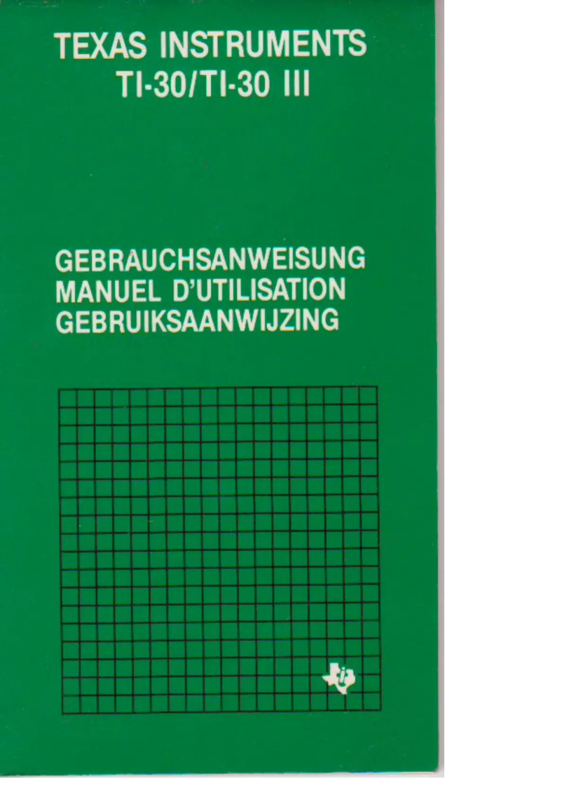 Page 1 de la notice Manuel utilisateur Texas Instruments TI-30