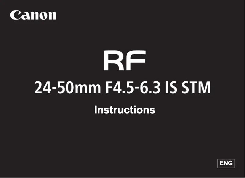 Image de la première page du manuel de l'appareil RF 24-50mm f/4.5-6.3 IS STM