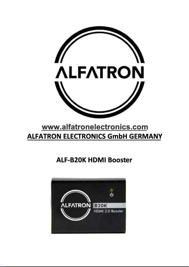Page 1 de la notice Manuel utilisateur Alfatron B20K