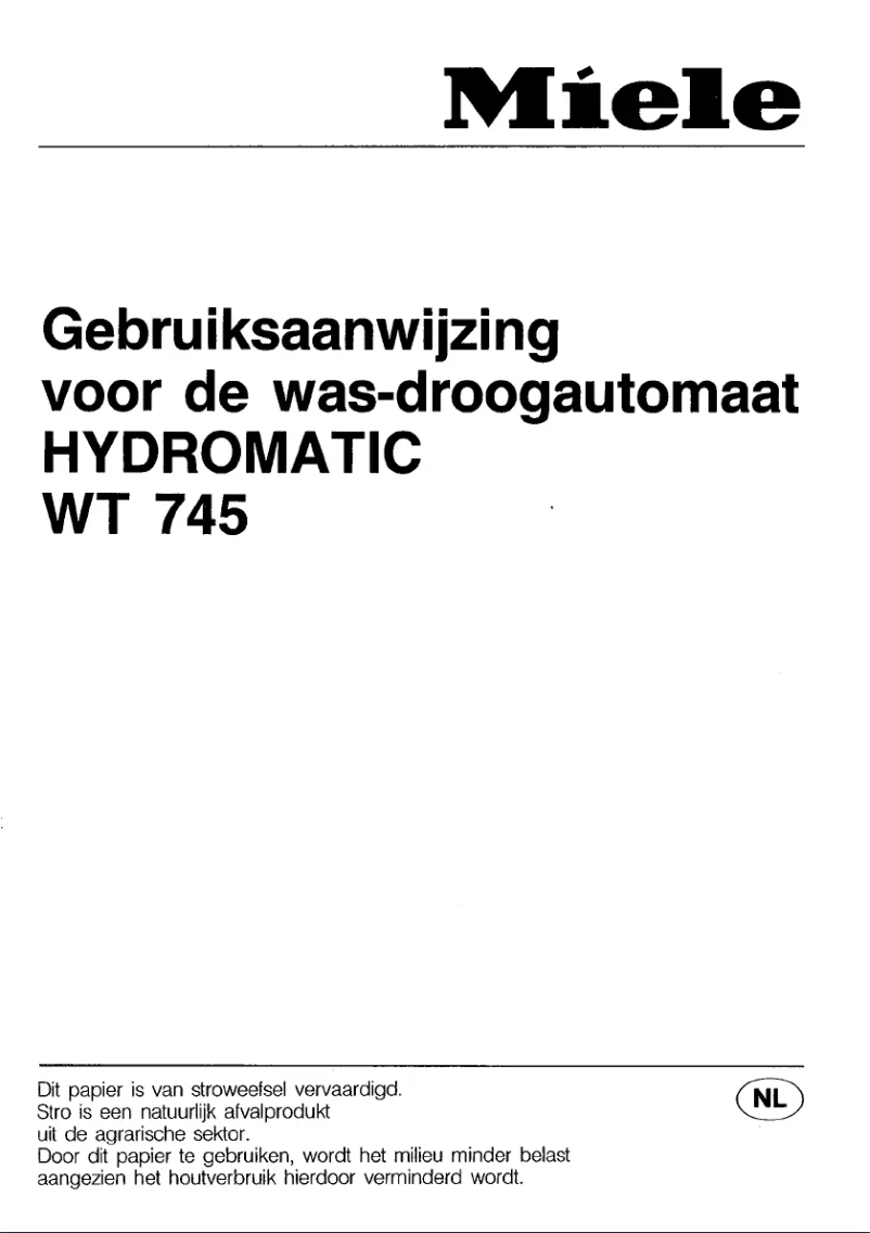 Página 1 del manual Manual de usuario Miele WT 745