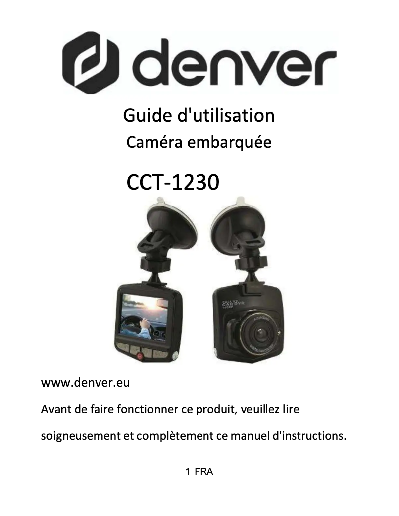Page n°1 - Manuel utilisateur Denver CCT-1230