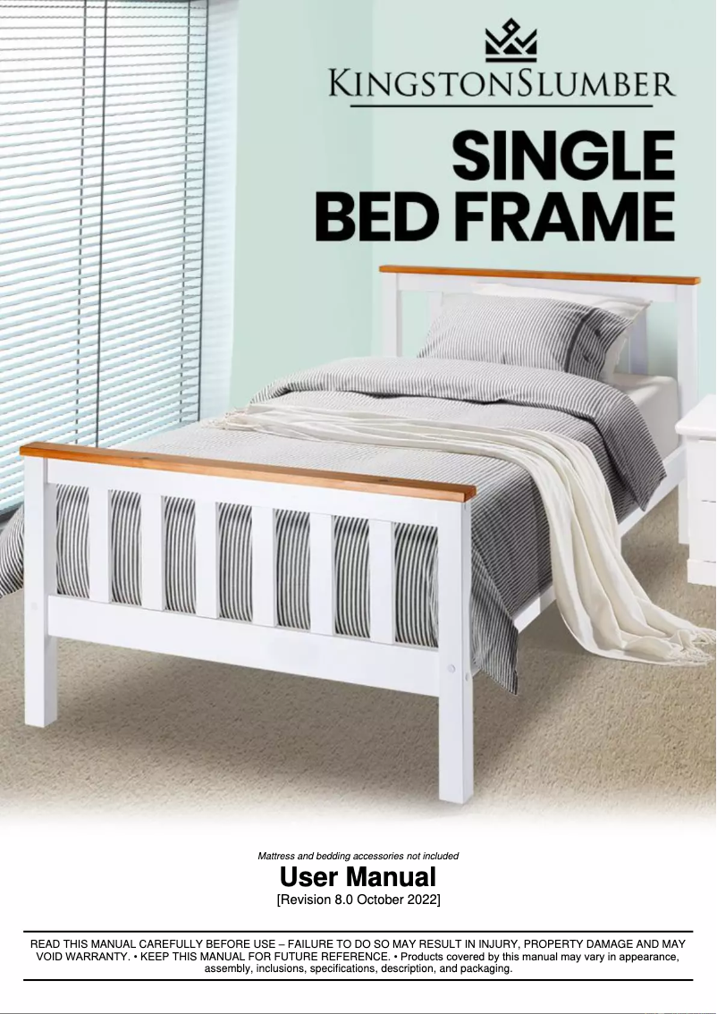 Page 1 de la notice Manuel utilisateur Kingston Slumber FURBDFKNGA82W