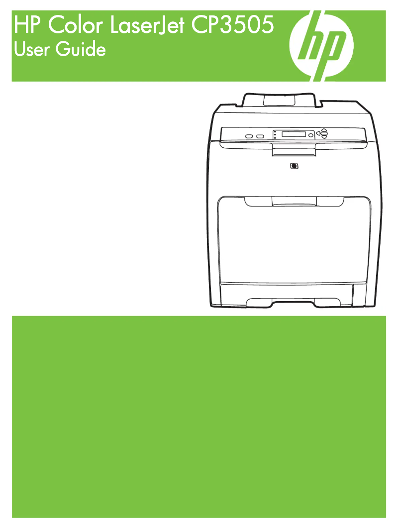 Page n°1 - Manuel utilisateur HP LaserJet CP3505