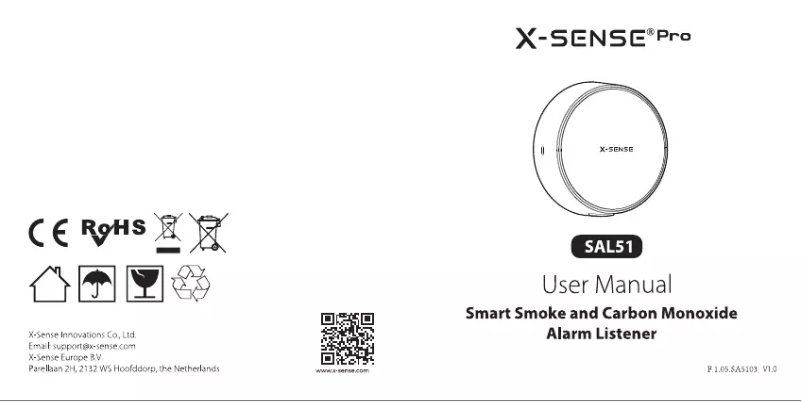 Page 1 de la notice Manuel utilisateur X-Sense Pro SAL51