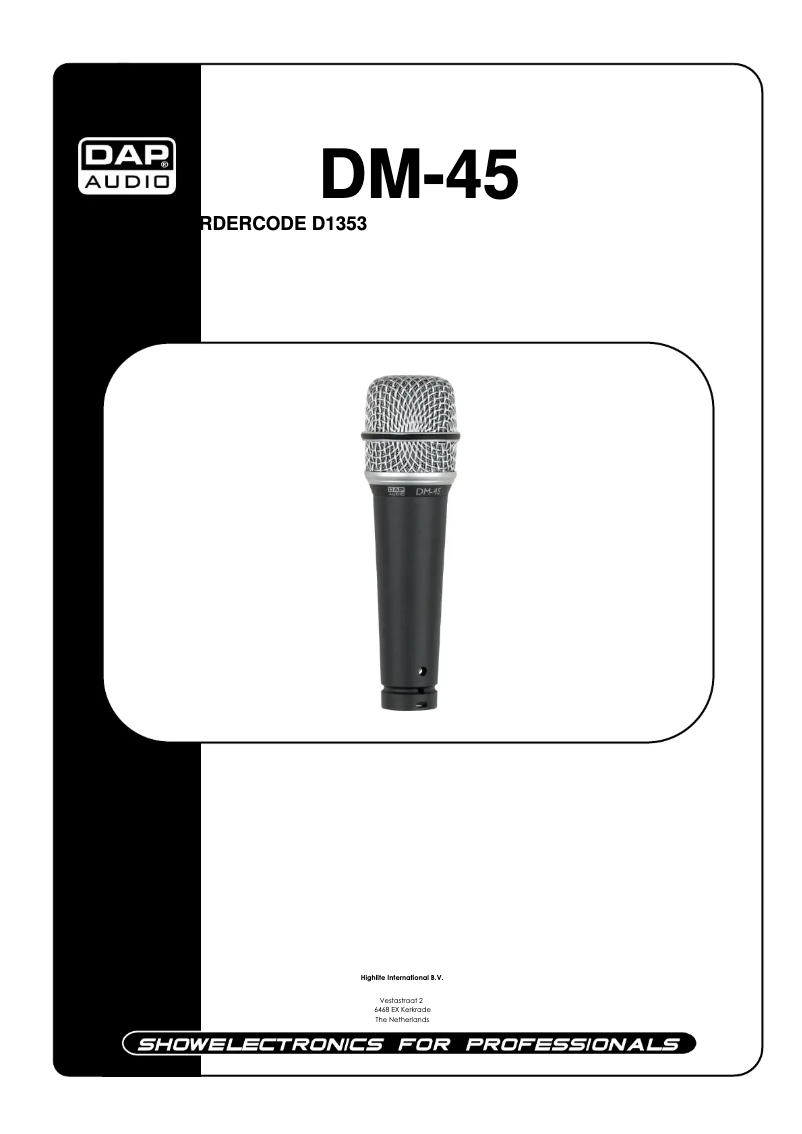 Page 1 de la notice Manuel utilisateur DAP-Audio DM-45