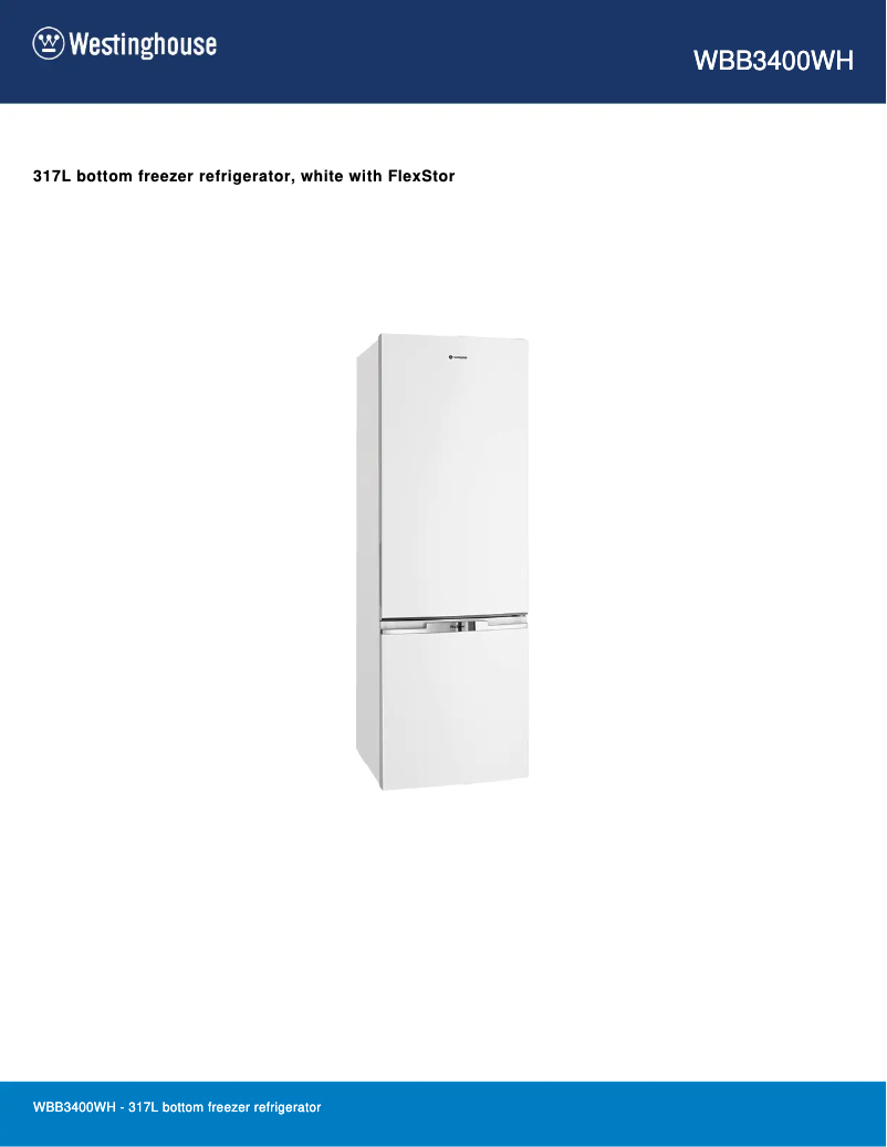 Image de la première page du manuel de l'appareil WBB3400WH