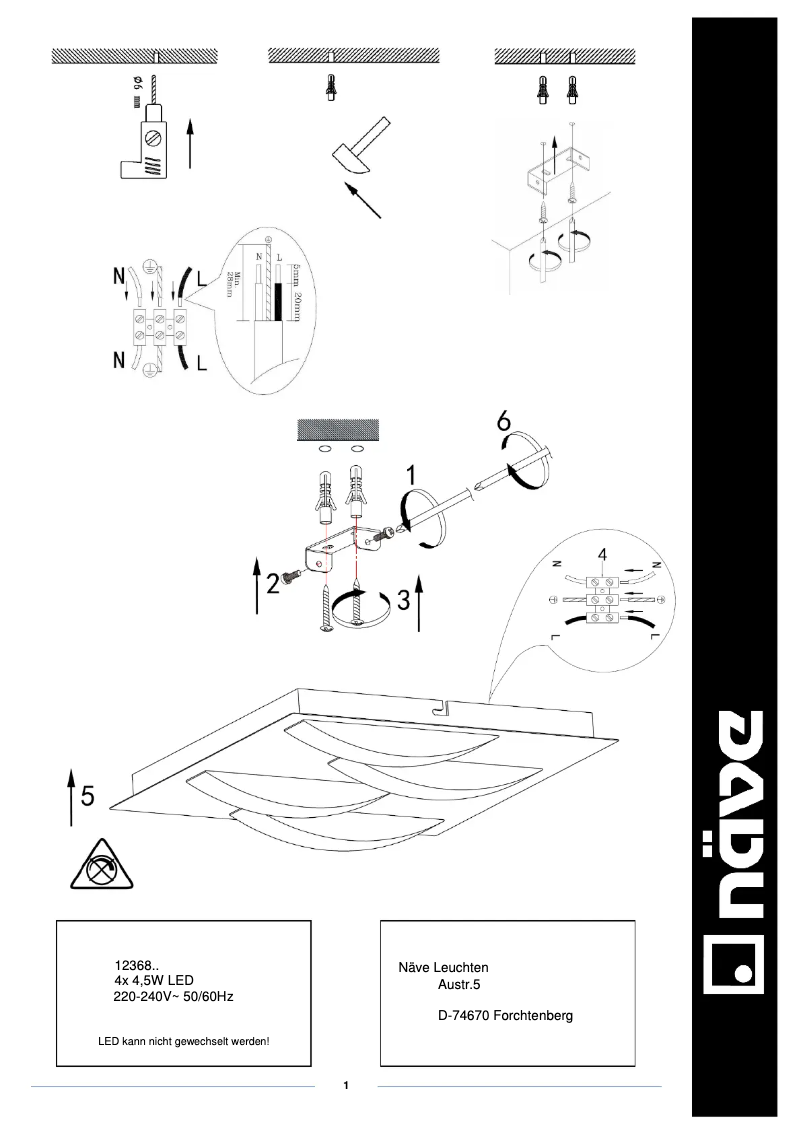 Page n°1 - Manuel utilisateur Näve Chur