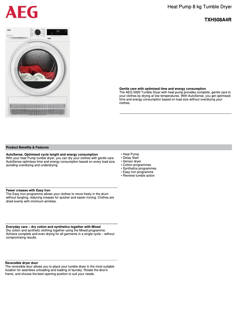 Image de la première page du manuel de l'appareil TXH508A4R