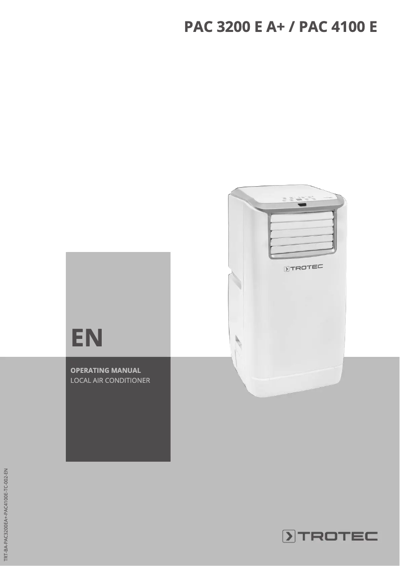 Page n°1 - Manuel utilisateur Trotec PAC 4100 E