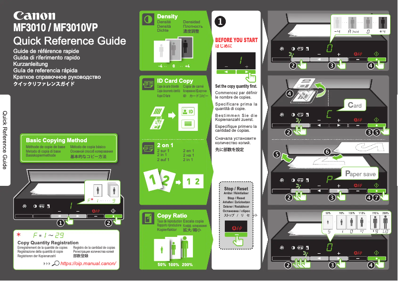 Page 1 de la notice Manuel utilisateur Canon imageCLASS MF3010 VP