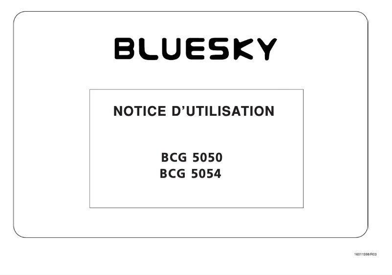 Page n°1 - Manuel utilisateur Bluesky BCG 5050