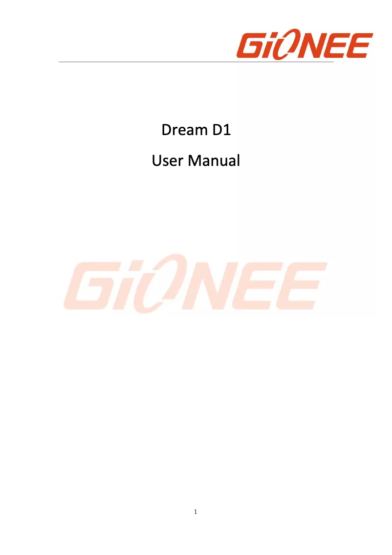 Page n°1 - Manuel utilisateur Gionee Dream D1