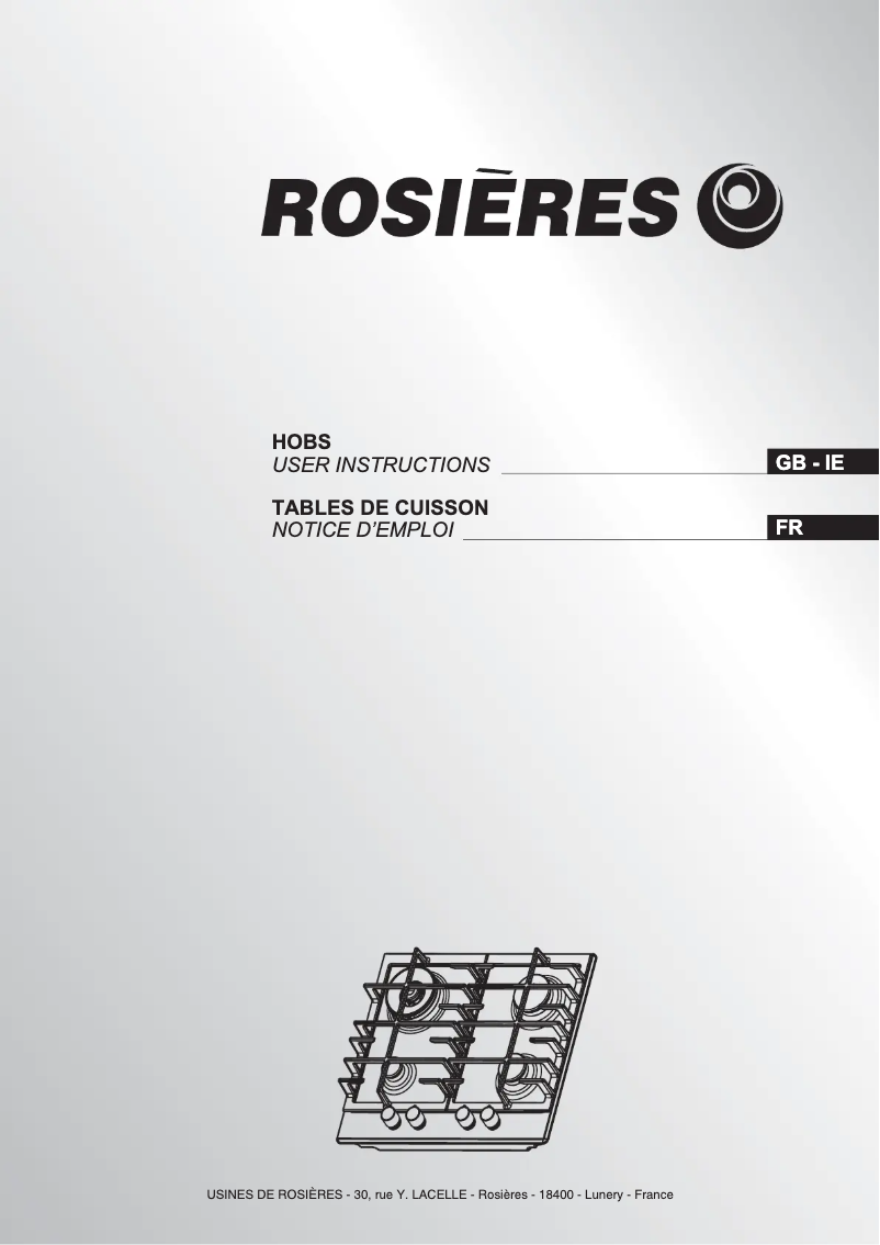 Page n°1 - Manuel utilisateur Rosieres RHG 6 BR 4 WVX