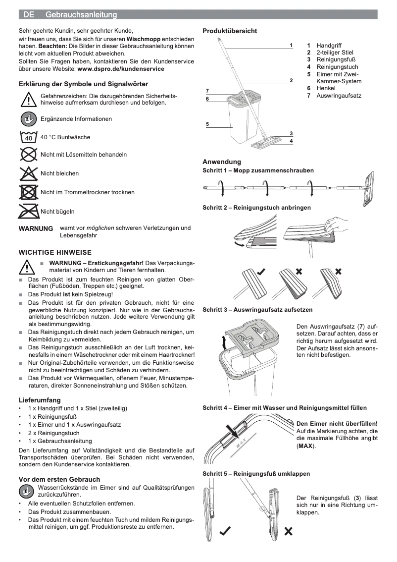 Page 1 de la notice Manuel utilisateur Cleanmaxx 05156