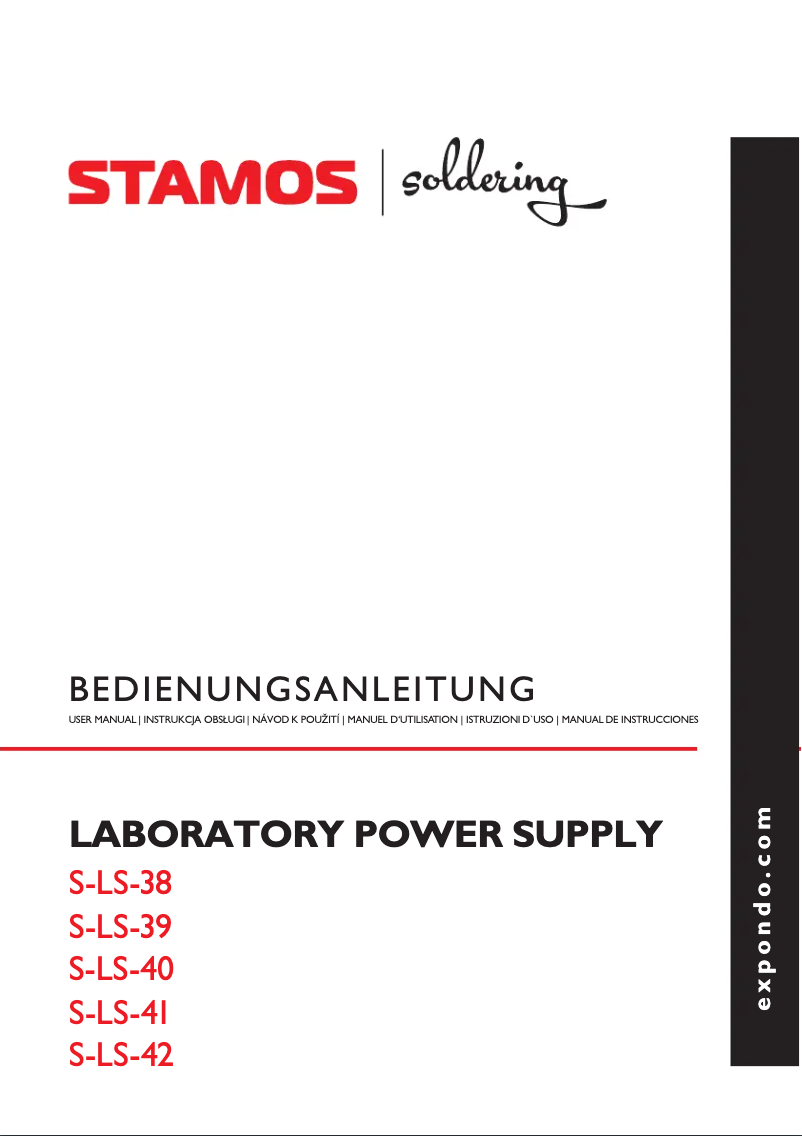 Page n°1 - Manuel utilisateur Stamos S-LS-42