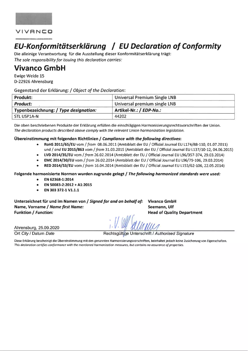 First page image of the manual for STL USP1A-N