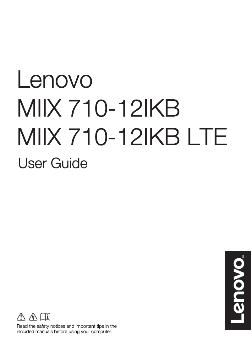 Page 1 de la notice Manuel utilisateur Lenovo Miix 710-12IKB