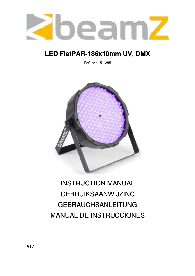 Image de la première page du manuel de l'appareil FlatPAR 151.285