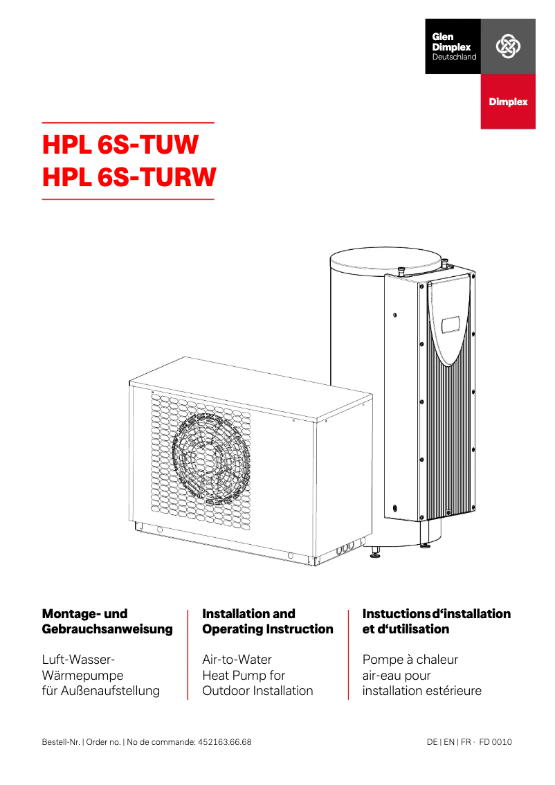 Page 1 de la notice Manuel utilisateur Dimplex HPL 6S-TUW